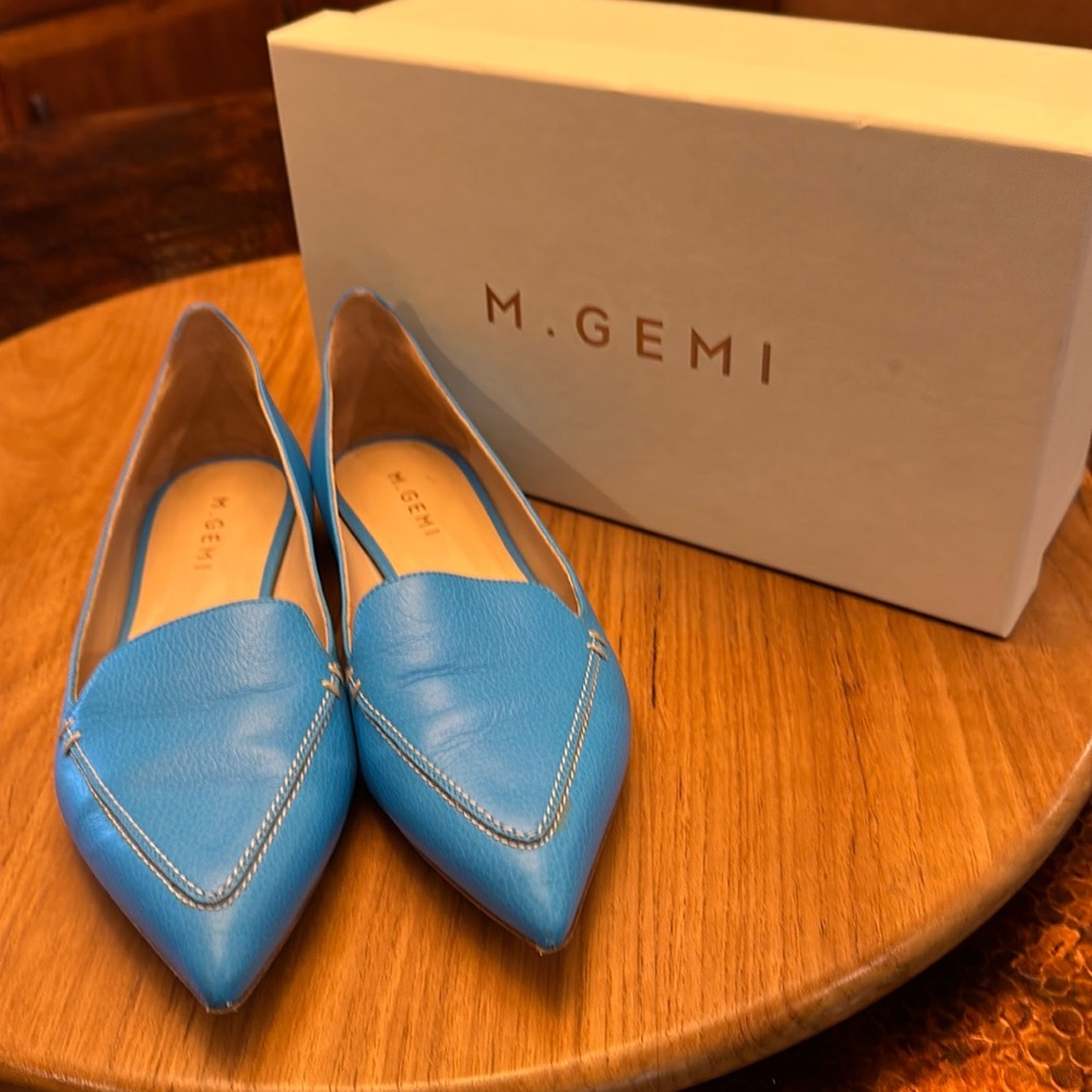 M.Gemi leather stallato pointy toe flats